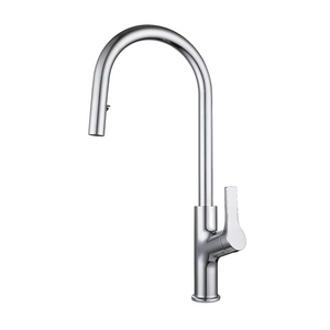 Pull Out Brass Single Handle Hole Manual Spray Kitchen Sink Faucet