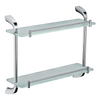 Glass Bathroom Shelves Double Shelf with Railing