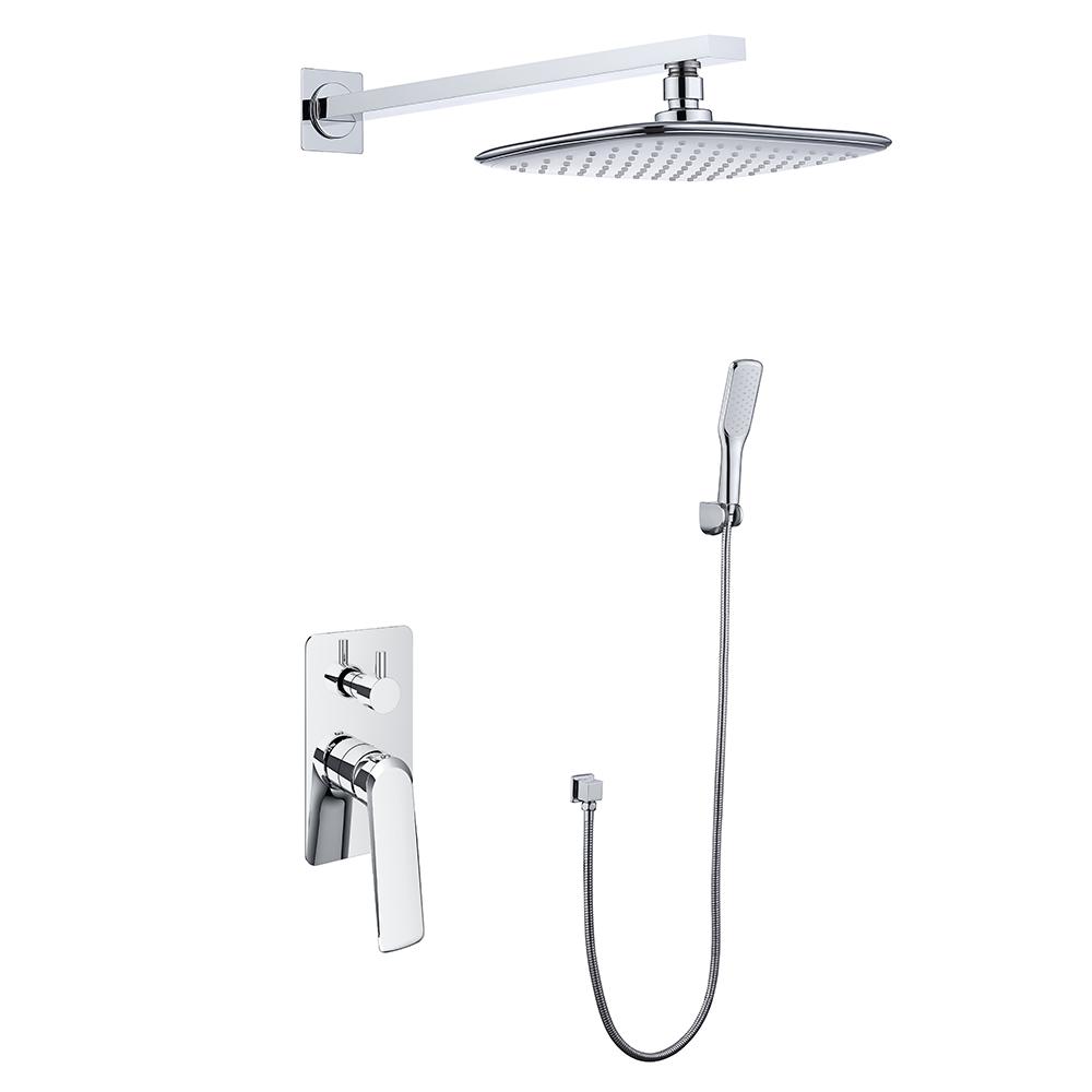 Single Lever Hidden Bath Shower Mixer with Brass Square Faucet