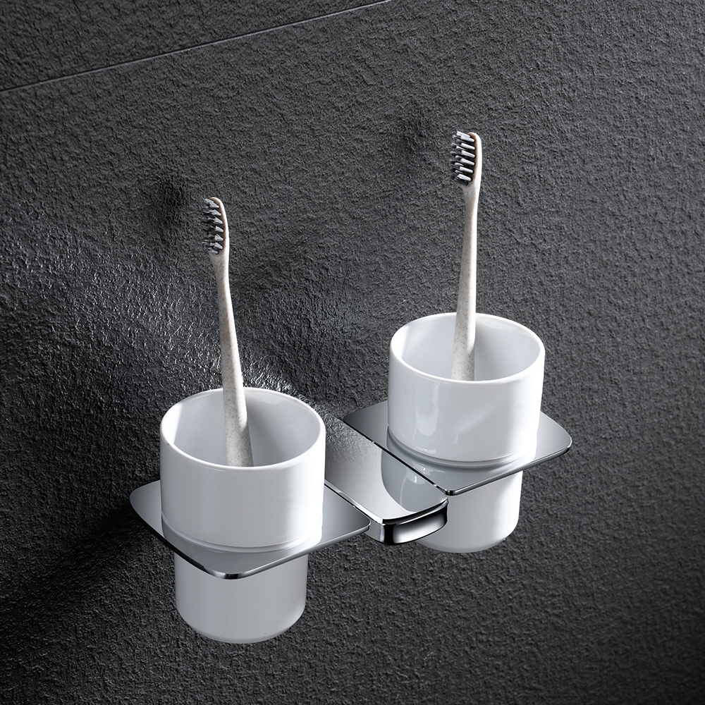 Original Bathroom Design Double Toothbrush Tumbler Holder