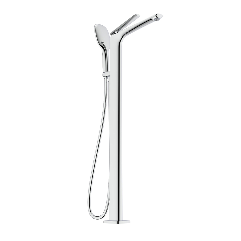 Bathtub Faucet Freestanding Tub Filler Standing High Flow Shower Faucets with Handheld Shower Mixer Taps Swivel Spout