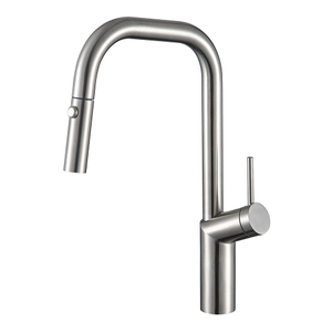Contemporary Commercial Silver Spring Single Handle Pull Out Stainless Steel Kitchen Faucet Mixer Tap