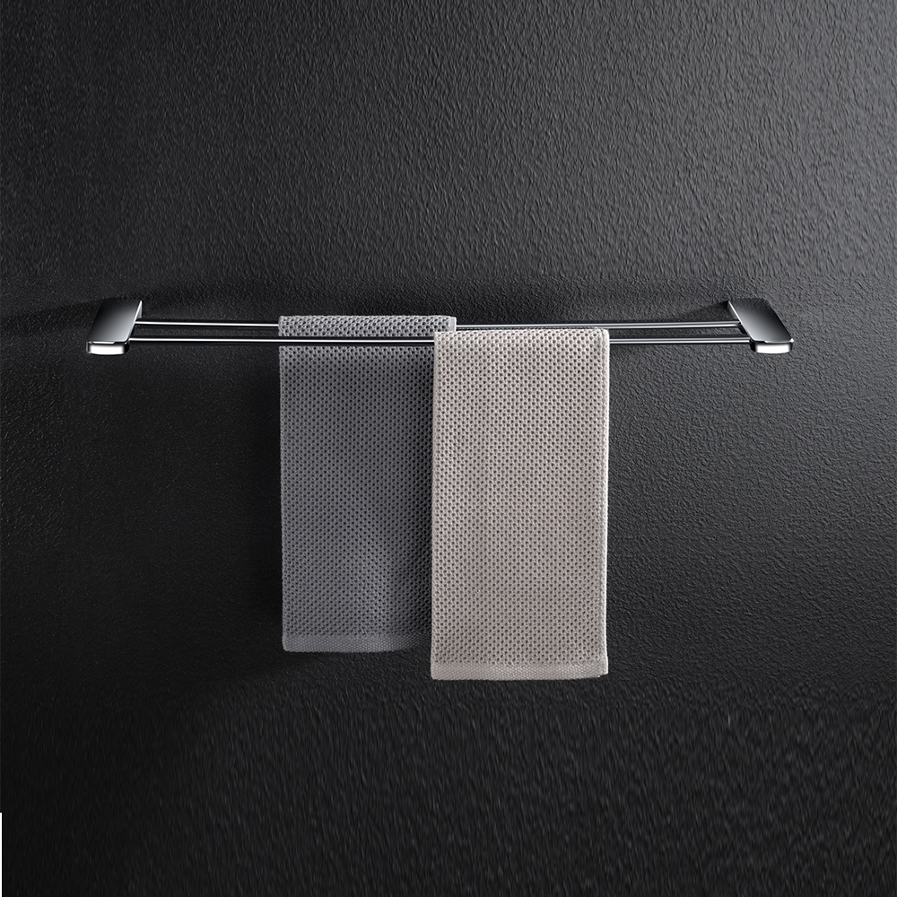 Bathroom Design Brass Square Double Towel Rack