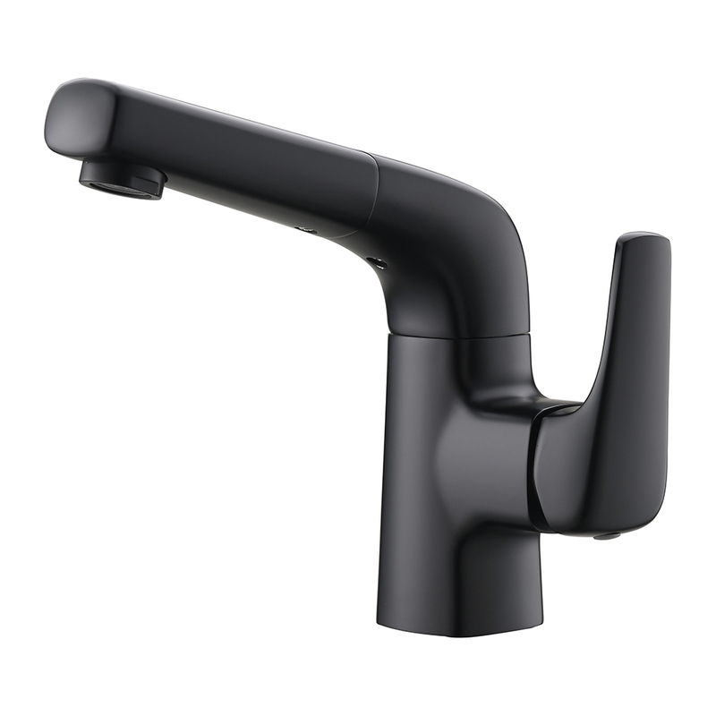 Black Bathroom Faucets Single Handle Brass Basin Faucet in Matte Black
