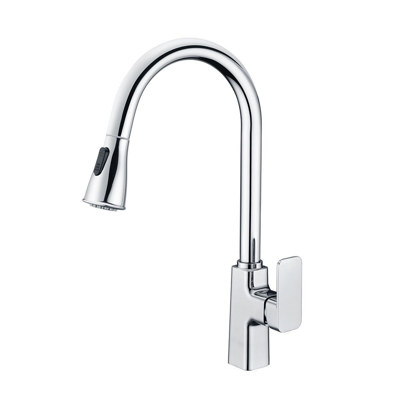 Luxury Brass Construction Brushed Nickel Kitchen Faucet with Dual Function Sprayer