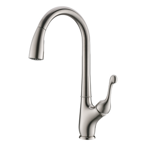 Factory Made Pull Out Extension Long Neck Brass Kitchen Mixer Faucet 