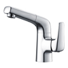 Luxury Pull-down Bathroom Single Hole Single Handle Brass Basin Faucet
